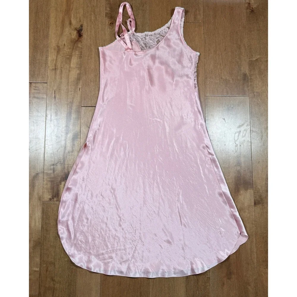 Victoria's Secret Gold Label Pink Lace Tear Drop Nightgown Vintage 90's Wmns‎ Lg